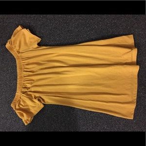 Gold off-the-shoulder Dress